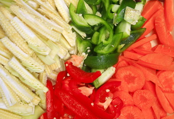 vegetables sliced