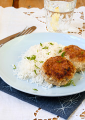 Meatballs and rice