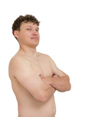 Naklejka premium portrait of a man on a white background