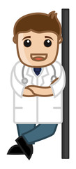 Happy Doctor Profile - Office Cartoon Characters