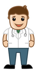 Happy Doctor - Office Cartoon Characters