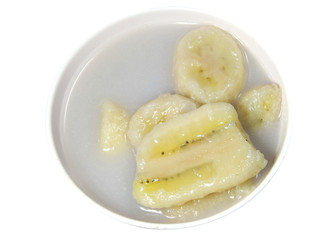 Banana boiled in coconut milk, Thai dessert