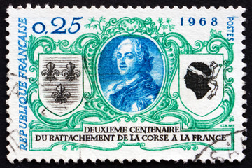 Postage stamp France 1968 Louis XV, King of France