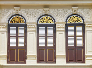 vintage window on wall