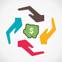 saving money concept vector