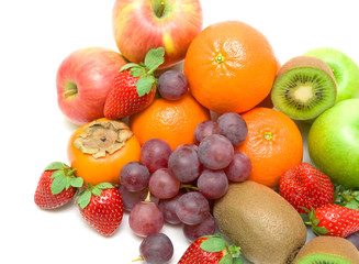 Naklejka na ściany i meble juicy fruit on a white background