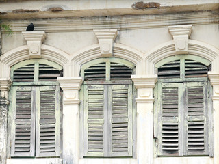 vintage window on wall