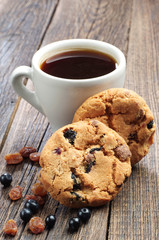 Sweet cookies and cup of coffee