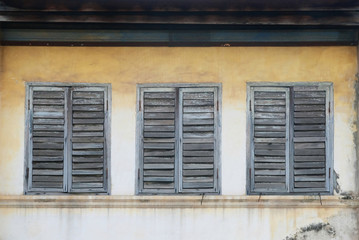 vintage window on wall