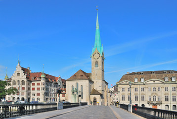 Fototapeta na wymiar Zurich. Church Fraumuenster