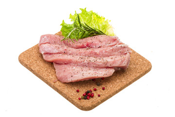 Raw pork steak