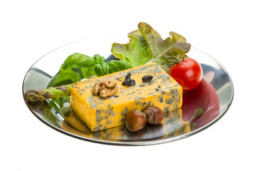 Gold cheese with mould