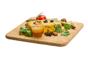 Gold cheese with mould