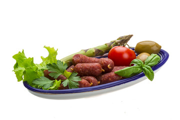 Salami sausages
