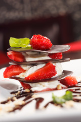 chocolate dessert with strawberry