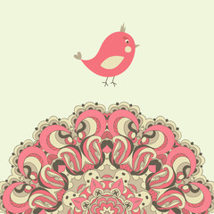 Beautiful card with bird vector