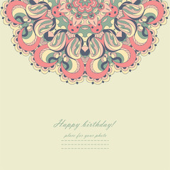 Beautiful pink lace pattern background vector