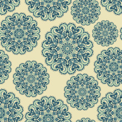 Beautiful blue seamless lace background vector