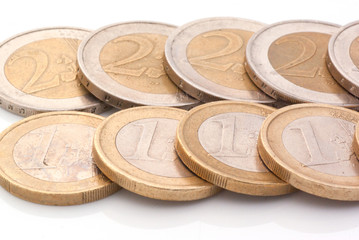 euro coins close-up