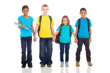 Fototapeta premium elementary pupils holding hands