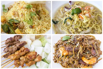 Zelfklevend Fotobehang Southeast Asian Singapore Local Food Collage © jpldesigns