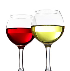 Glasses of wine isolated on white