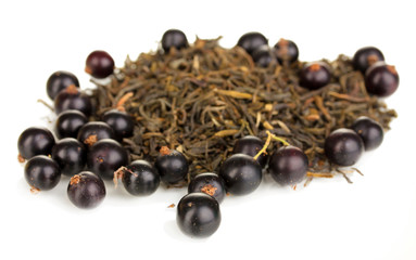 Berry dry tea isolated on white
