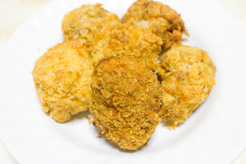 fried fish on the Plate