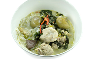  served with  rice vermicelli