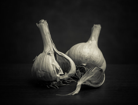 Garlic in black&white
