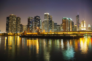 Fototapeta na wymiar Chicago downtown cityscape panorama