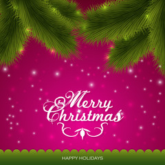 Naklejka na ściany i meble Merry Christmas greeting card design. Vector illustration