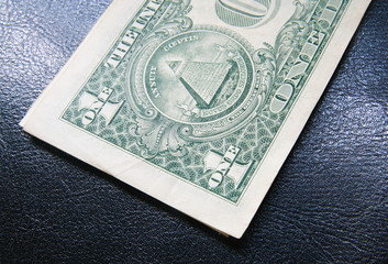 dollar bills on black background