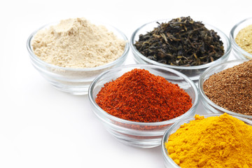 Variety of Raw Authentic Indian Spice Powder