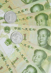 1 Yuan bills background, China bills
