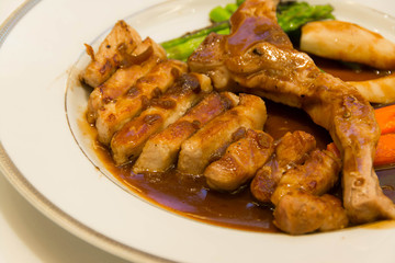 Kuro Buta (Black pork) pork chop steak on Japanese cuisine.