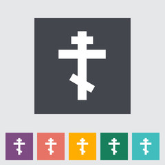 Fototapeta premium Cross single flat icon.