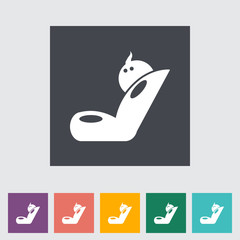 Child car seat flat icon.