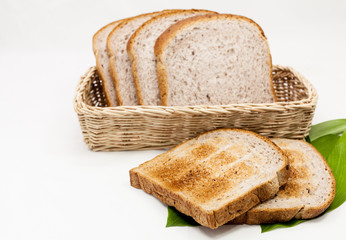 Breakfast consisting of toasted bread.