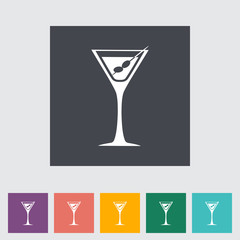 Martini single flat icon.