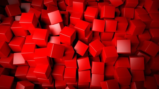 Abstract red cubes background