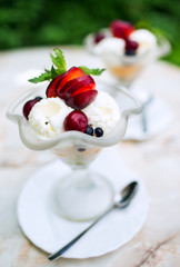 Ice cream with fruit