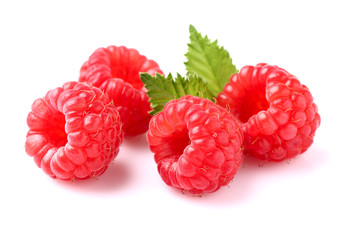 Raspberry with leaves