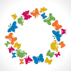 Naklejka premium colorful butterfly background vector