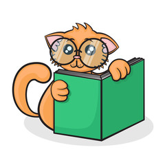 little funny cartoon cat