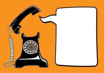 old phone with speech bubble