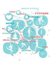 Promotional gym/fitness/athletic business icons.