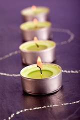 green tea candle spa decoration