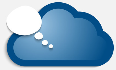 blue vector cloud and speech bubble