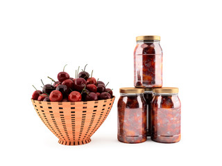 Cherry and cherry jam (3D Rendering)